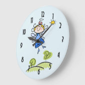 Whimsical Happy Angel Fairy vliegt buiten Grote Klok (Hoek)