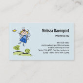 Whimsical Happy Angel Fairy vliegt buiten Visitekaartje (Achterkant)