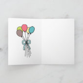 Whimsical Happy Birthday Cake Kaart (Binnen)
