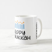 Whimsical Happy Chanoeka leuke typografie Koffiemok (Voorkant rechts)