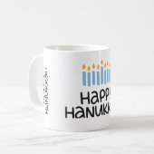 Whimsical Happy Chanoeka leuke typografie Koffiemok (Voorkant links)