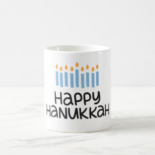 Whimsical Happy Chanoeka leuke typografie Koffiemok