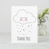 Whimsical Happy Cloud Bedankkaart (Staand voorkant)