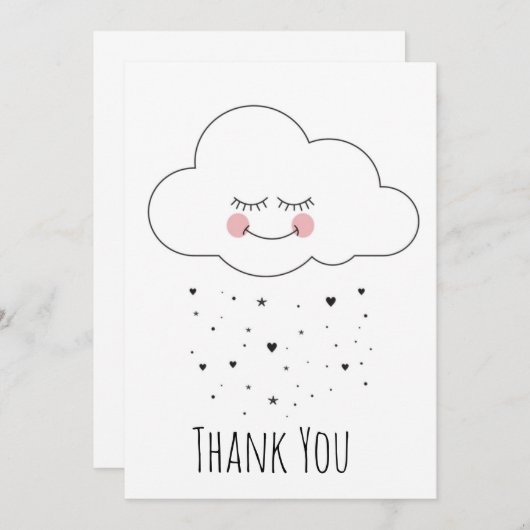 Whimsical Happy Cloud Bedankkaart (Voorkant / Achterkant)