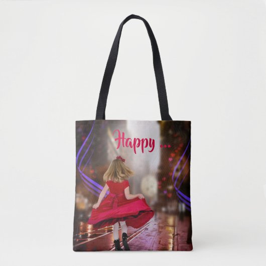 Whimsical Happy Dance Girl Canvas tas (Voorkant)