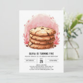 Whimsical Happy Editable Cookies Verjaardag Kaart (Staand voorkant)