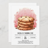 Whimsical Happy Editable Cookies Verjaardag Kaart (Voorkant / Achterkant)