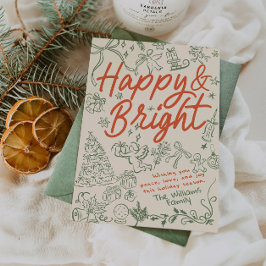 Whimsical Happy en Bright Christmas Kaart