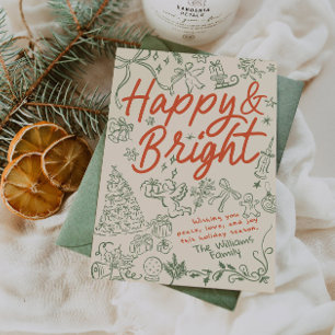 Whimsical Happy en Bright Christmas Kaart