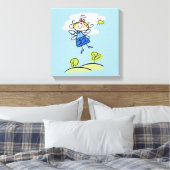 Whimsical Happy Flying Angel Fairy Canvas Afdruk (Insitu (Slaapkamer))