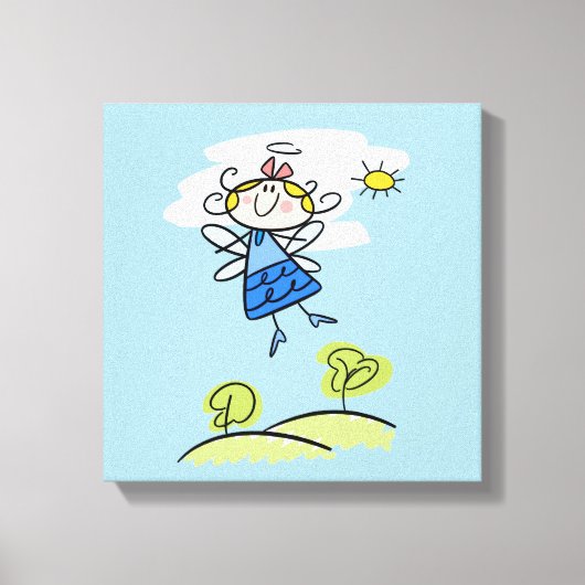 Whimsical Happy Flying Angel Fairy Canvas Afdruk (Voorkant)