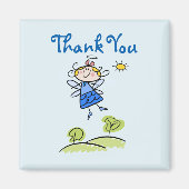 Whimsical Happy Flying Angel Fairy Dank u Magneet (Voorkant)