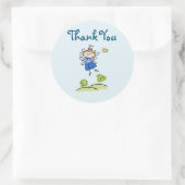 Whimsical Happy Flying Angel Fairy Dank u Ronde Sticker (Tas)