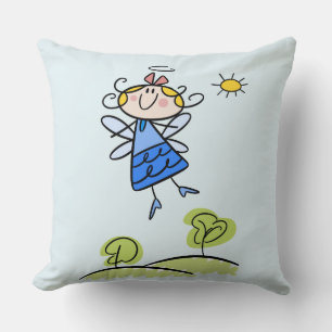 Whimsical Happy Flying Angel Fairy Kussen