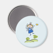 Whimsical Happy Flying Angel Fairy Magneet (Voorkant / Achterkant)