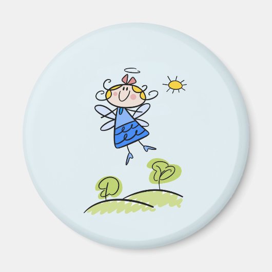 Whimsical Happy Flying Angel Fairy Magneet (Voorkant)