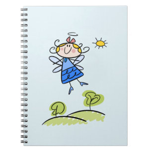 Whimsical Happy Flying Angel Fairy Notitieboek
