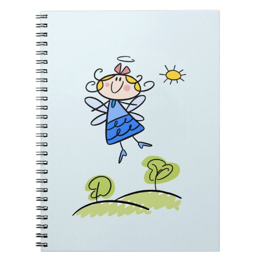 Whimsical Happy Flying Angel Fairy Notitieboek (Voorkant)