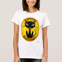 Whimsical Happy Halloween Cat met sterren