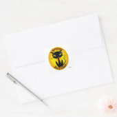 Whimsical Happy Halloween Cat Vierkante Sticker (Envelop)