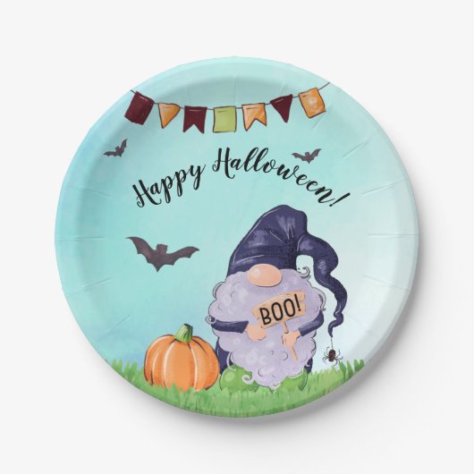 Whimsical Happy Halloween Papieren Bordje (Voorkant)
