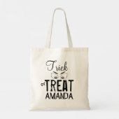 Whimsical Happy Halloween Typography Treat Snoep Tote Bag (Achterkant)