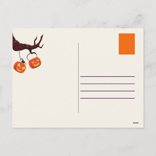 Whimsical Happy Halloween Uil Briefkaart (Achterkant)