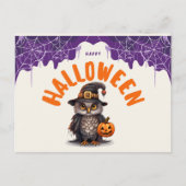 Whimsical Happy Halloween Uil Briefkaart (Voorkant)