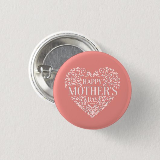 Whimsical Happy Moederdag Pin Button (Voorkant /achterkant)