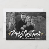 Whimsical Happy NieuwJaar Foto Feestdagenkaart (Voorkant)