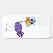 Whimsical Happy Paars Ostrich Case-Mate iPhone Case (Achterkant (horizontaal))