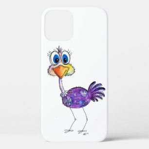 Whimsical Happy Paars Ostrich Case-Mate iPhone Case