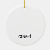 Whimsical Happy Paars Ostrich Keramisch Ornament (Achterkant)