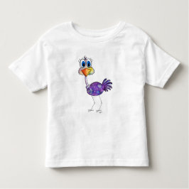 Whimsical Happy Paars Ostrich Kinder Shirts