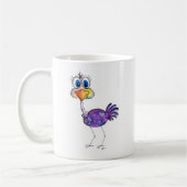 Whimsical Happy Paars Ostrich Koffiemok (Links)