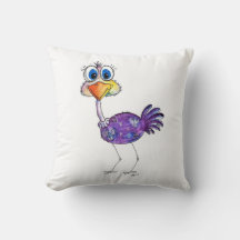 Whimsical Happy Paars Ostrich