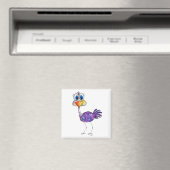 Whimsical Happy Paars Ostrich Magneet (Insitu (Vaatwasser))