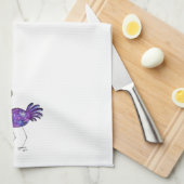 Whimsical Happy Paars Ostrich Theedoek (Quarter Fold)