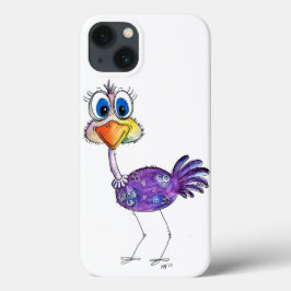 Whimsical Happy Paarse Struisvogel Case-Mate iPhone Case