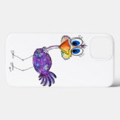Whimsical Happy Paarse Struisvogel Case-Mate iPhone Case (Achterkant (horizontaal))