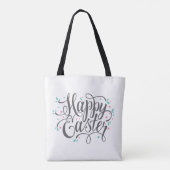 Whimsical Happy Paaskalligrafie | Canvas tas (Achterkant)