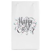 Whimsical Happy Paaskalligrafie | Gift Bag Klein Cadeauzakje (Achterkant)