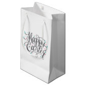 Whimsical Happy Paaskalligrafie | Gift Bag Klein Cadeauzakje (Voorkant Gekanteld)