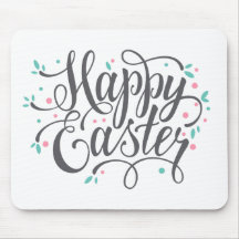 Whimsical Happy Paaskalligrafie | Mousepad
