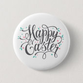 Whimsical Happy Paaskalligrafie | Pin-Button Ronde Button 5,7 Cm (Voorkant)