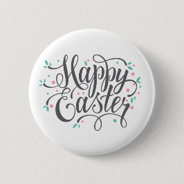 Whimsical Happy Paaskalligrafie | Pin-Button Ronde Button 5,7 Cm