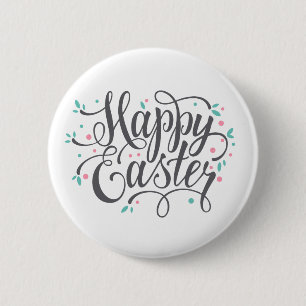 Whimsical Happy Paaskalligrafie Pin-Button Ronde Button 5,7 Cm