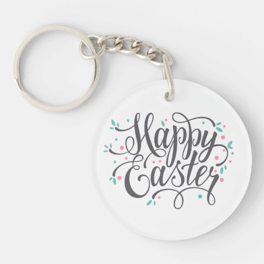 Whimsical Happy Paaskalligrafie | Sleutelhanger (Voorkant)