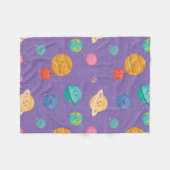 Whimsical Happy Planets Fleece Deken (Voorkant (Horizontaal))