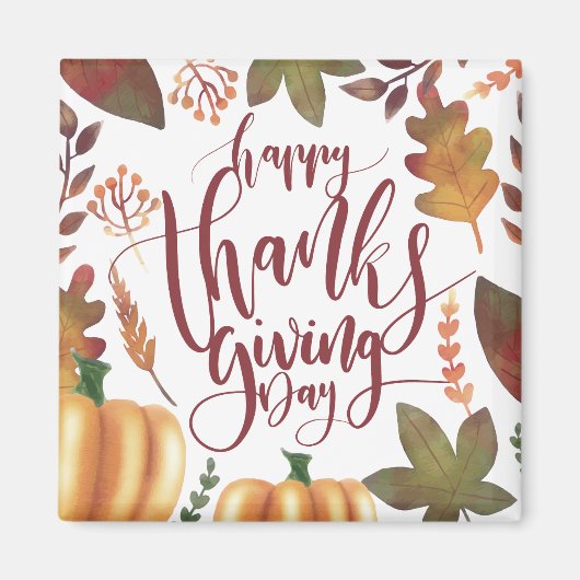 Whimsical Happy Thanksgiving Day | Magneet (Voorkant)